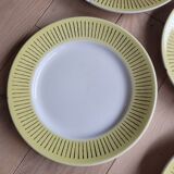 Lot de 9 assiettes plates jaune et doré