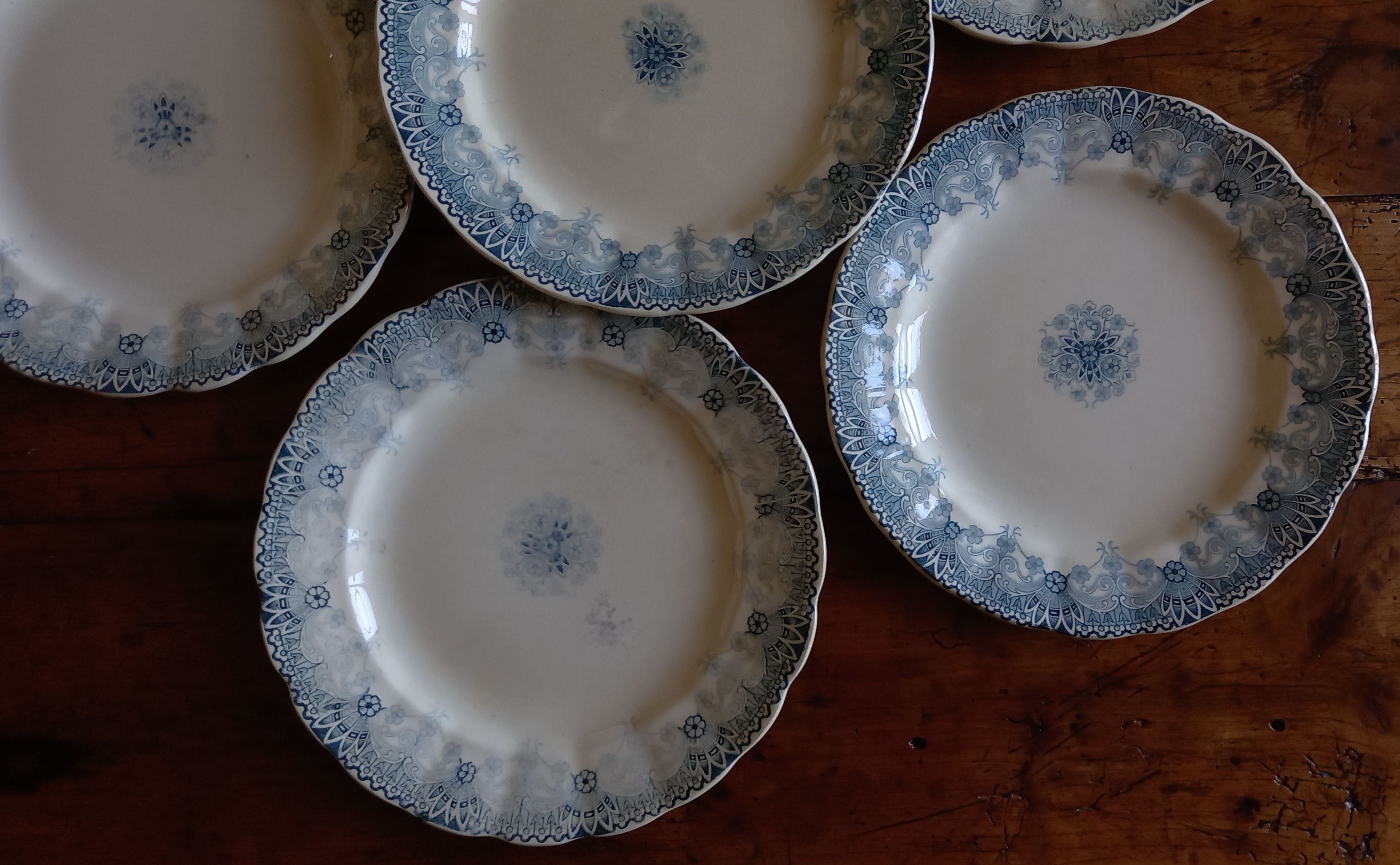 Set of 6 plates iron earth H Boulenger Choisy-le-Roi