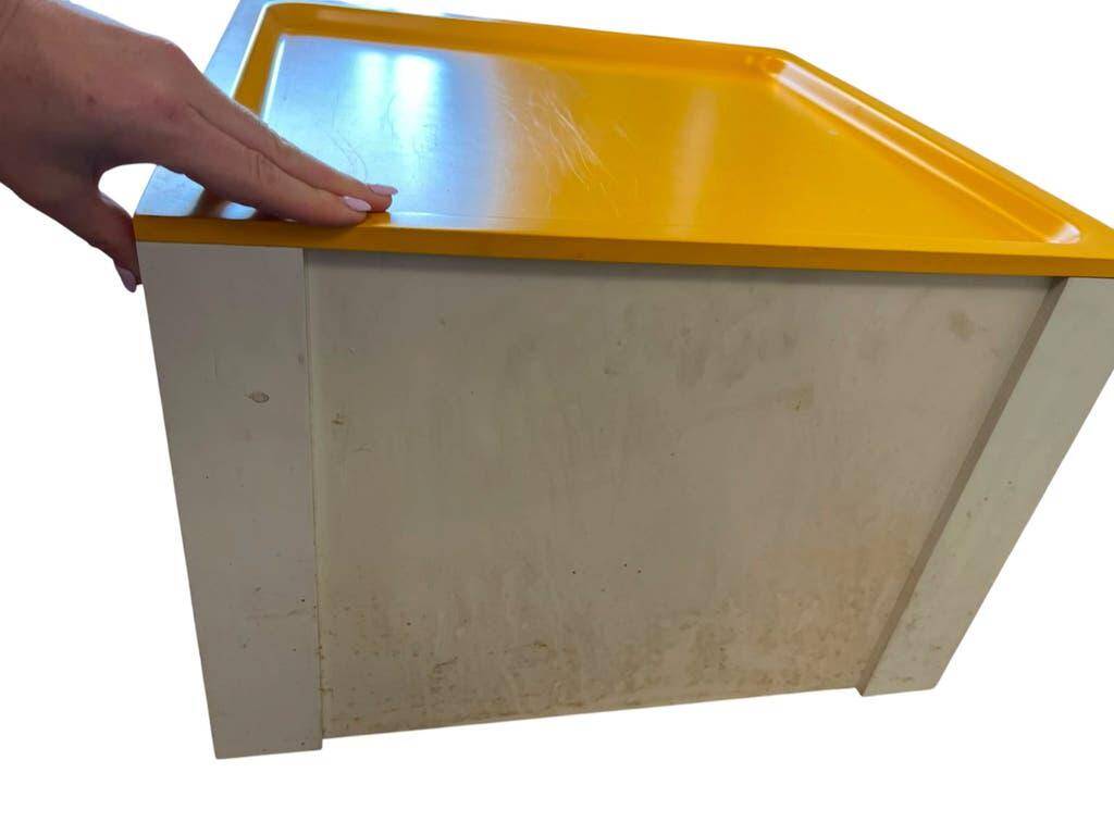 Side table/bar table/vintage yellow furniture on wheels