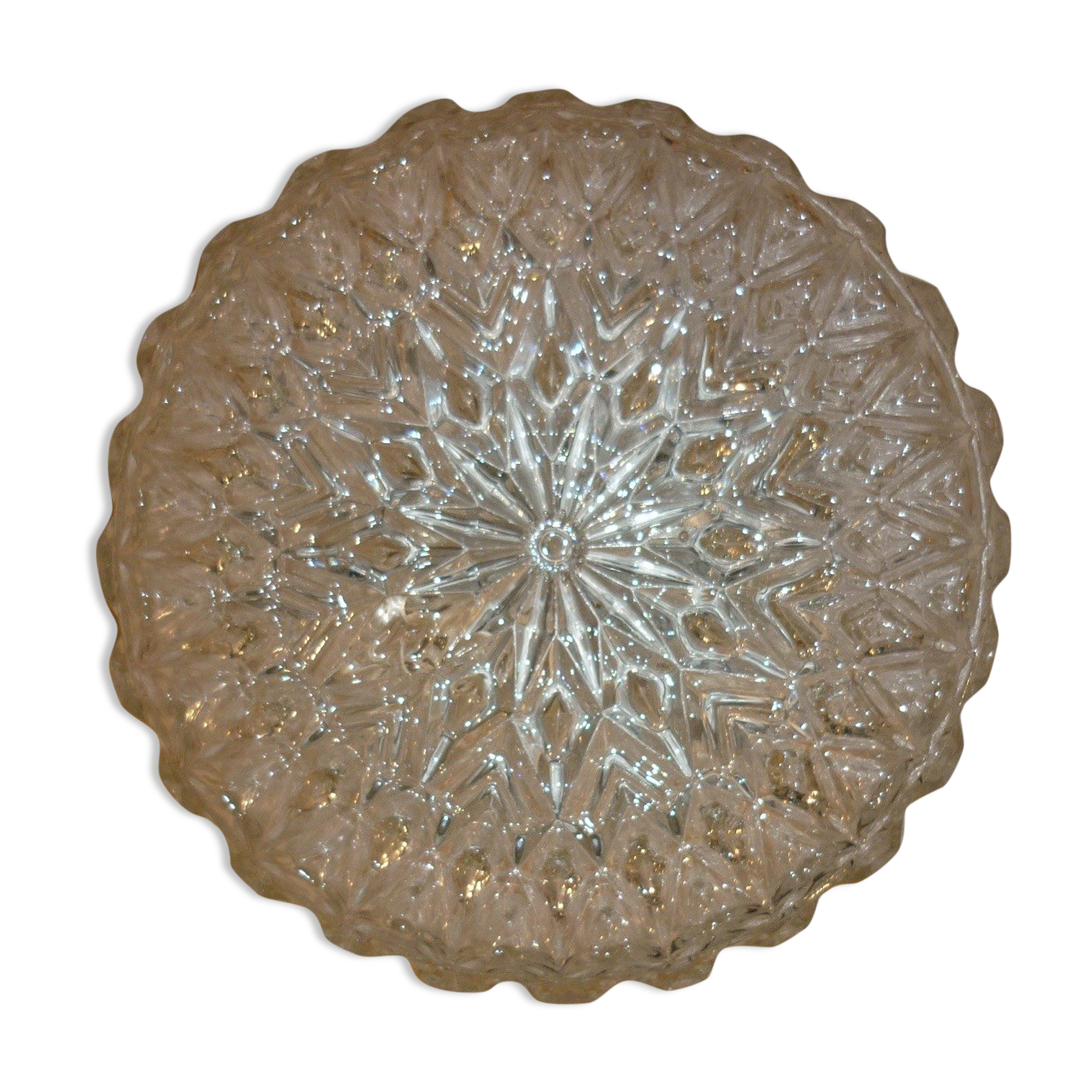Round ceiling lamp in molded glass, Ø 25 cm