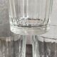 Three Art-Deco crystal whiskey glasses with cut sides