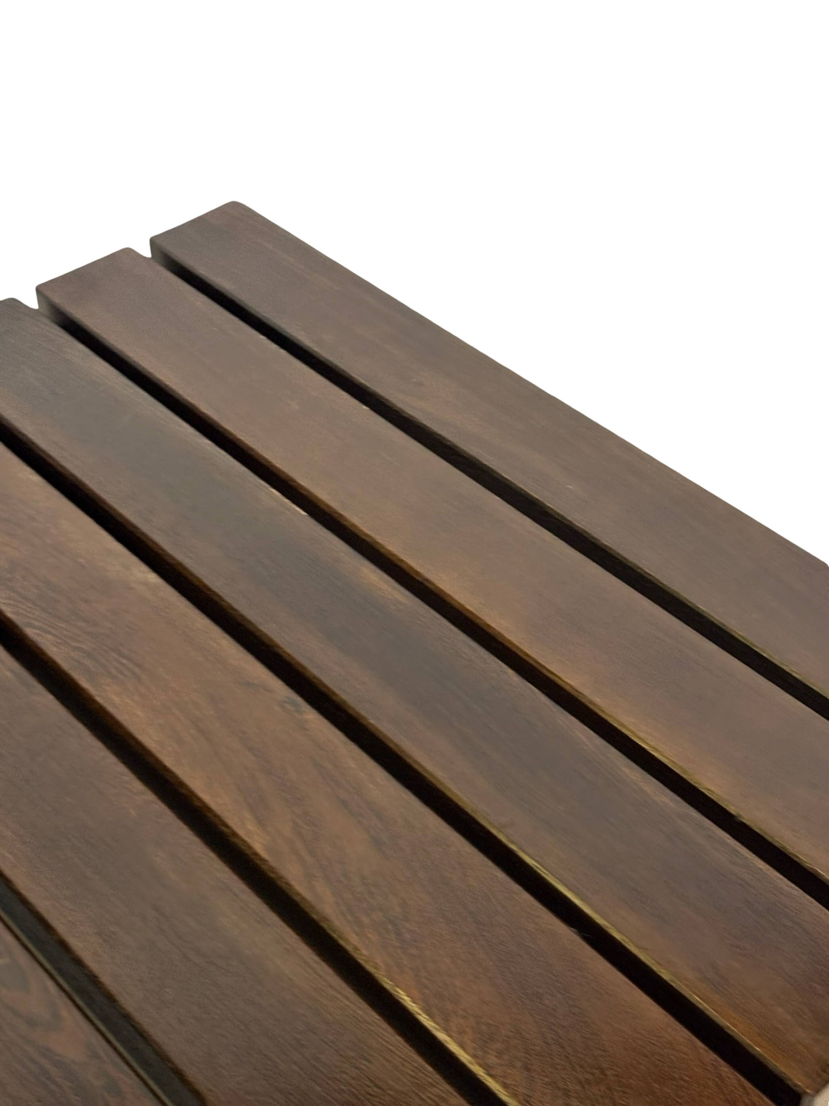 Vintage slatted coffee table design Wenge solid 70s minimalist