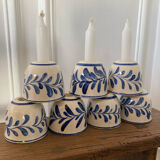Set of 7 ceramic candle holders
