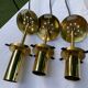 Set of three suspensions in glass and brass Limburg 70s