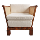 Art Deco club chair in walnut and cane, Austria 1920s