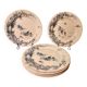 6 large Gien flat plates with hunting decor