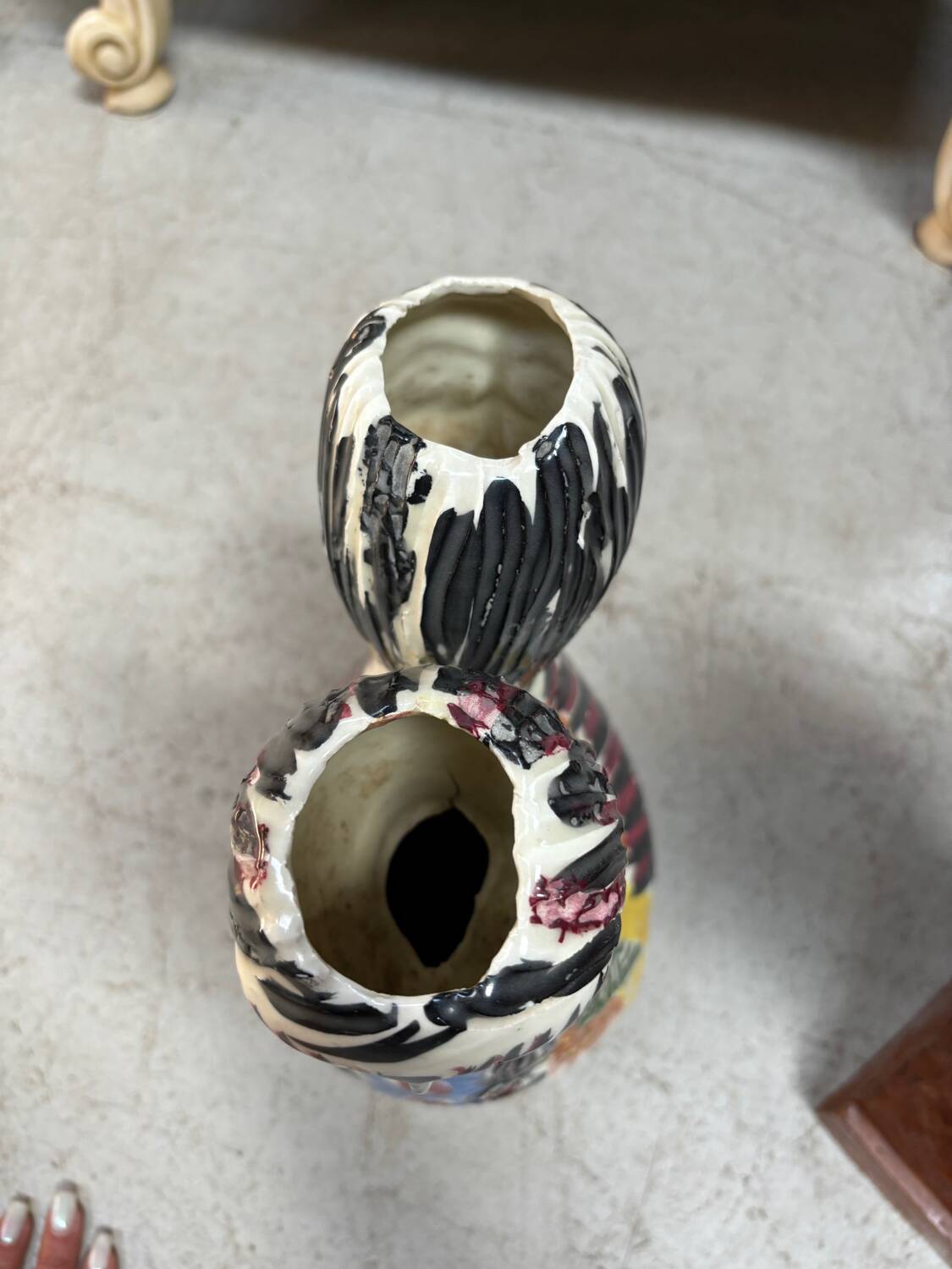 Double ceramic Face Vase