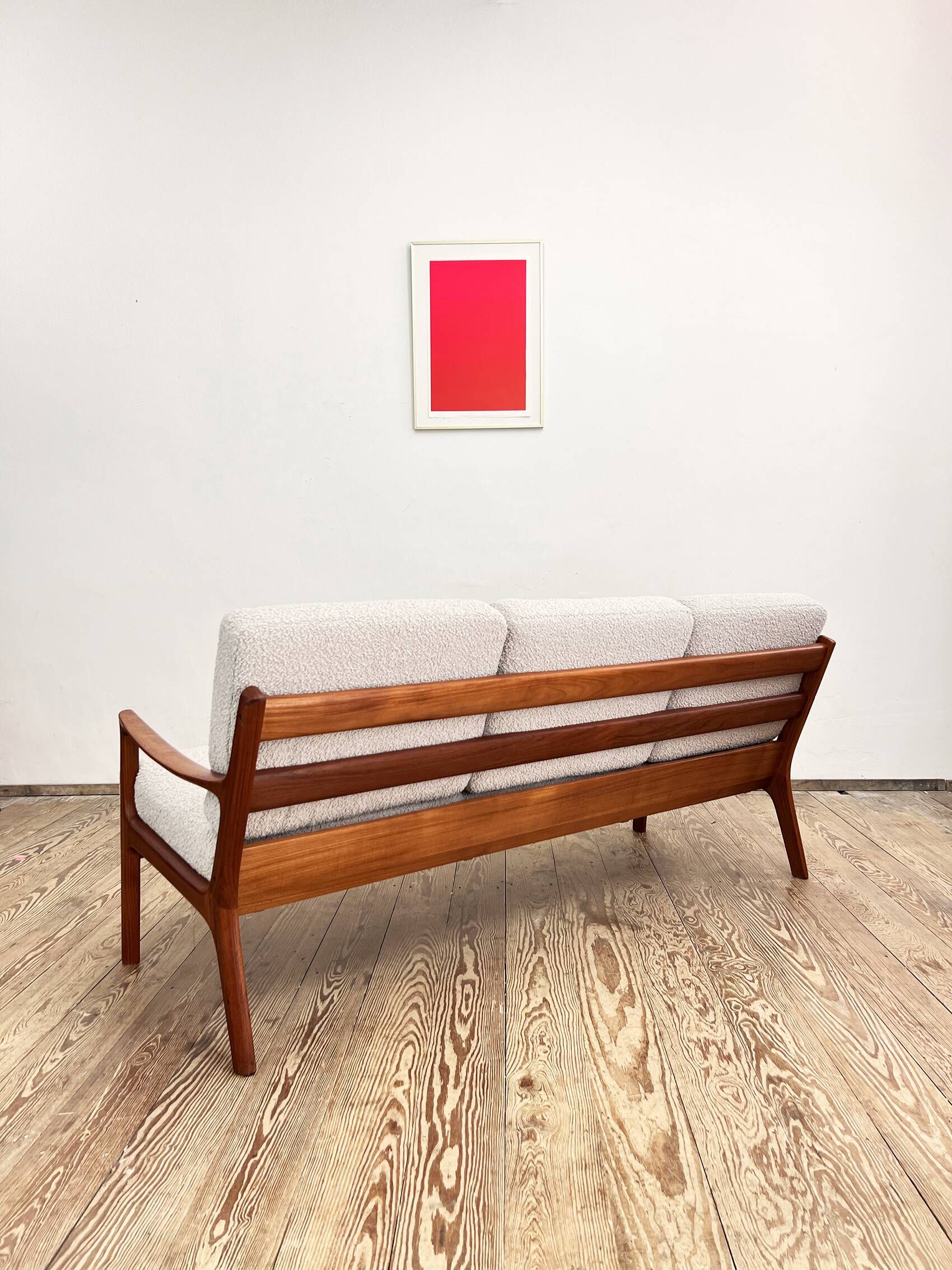 Mid Century Modern 3-Seat Sofa, Ole Wanscher for France & Son, Senator Teak, Danish Design Couch