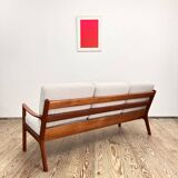 Mid Century Modern 3-Seat Sofa, Ole Wanscher for France & Son, Senator Teak, Danish Design Couch