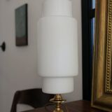 Vintage gold metal opaline lamp