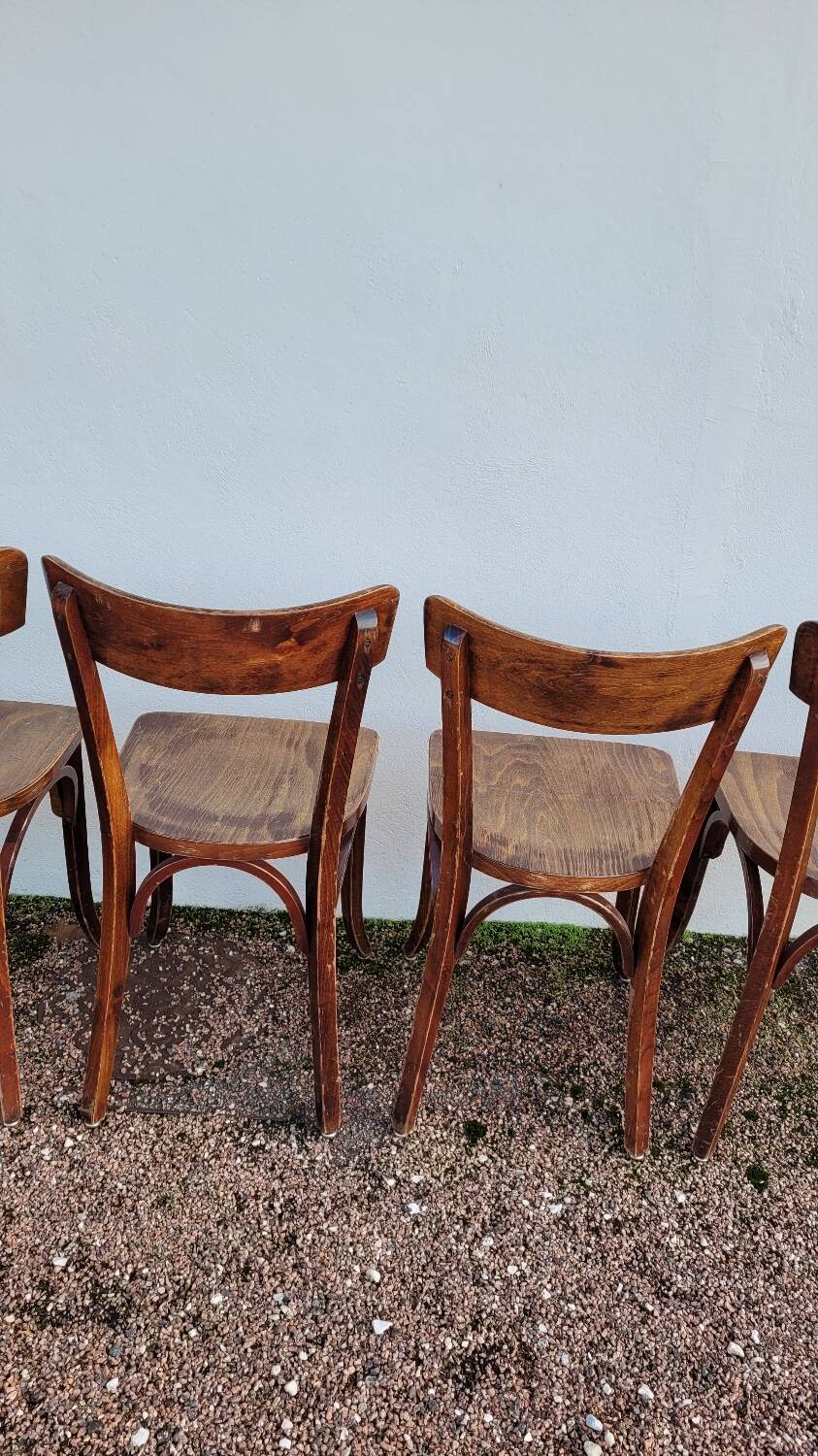 Series of 6 vintage restaurant bistro chairs - 1950s