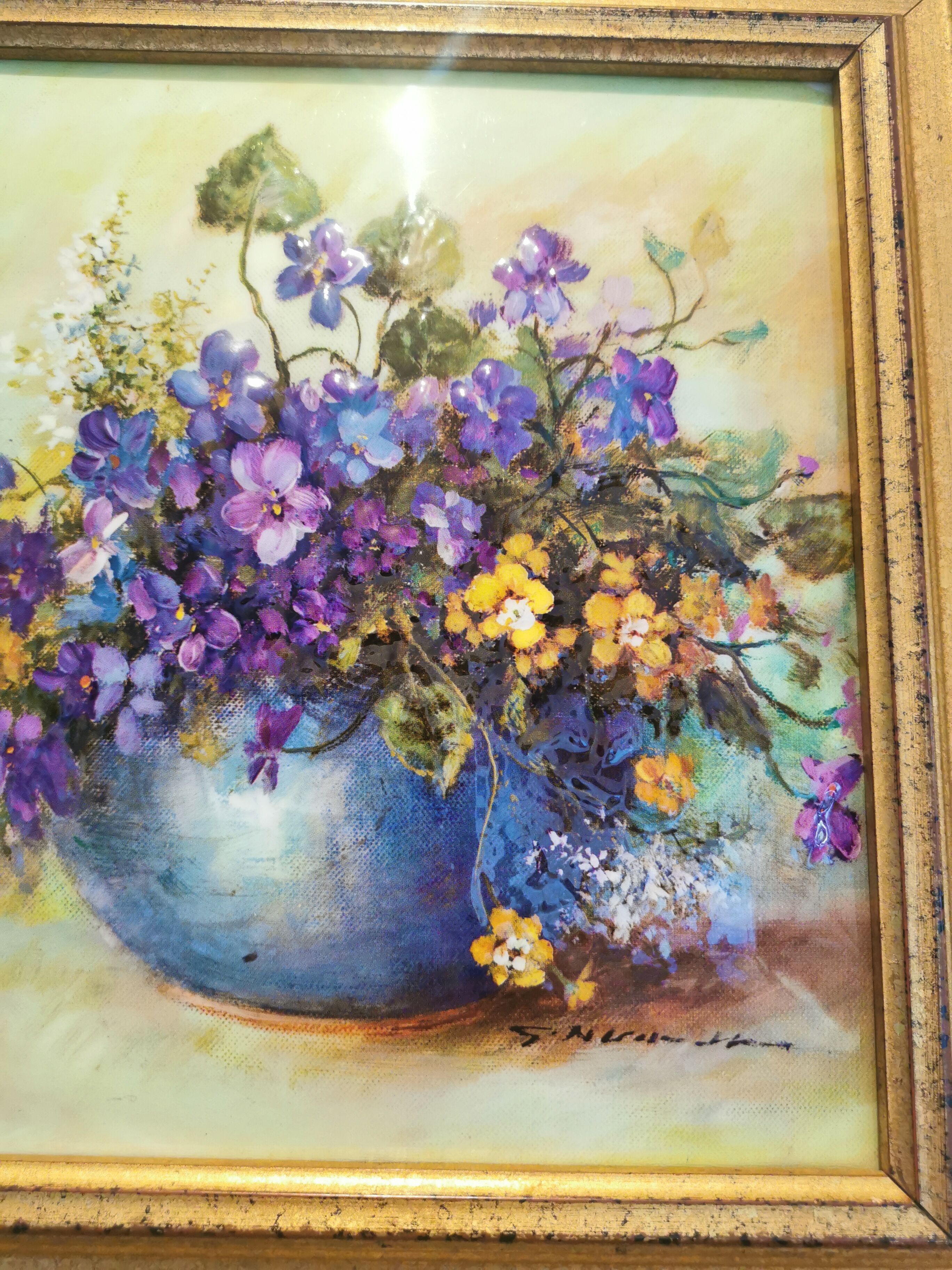 Painting bouquet of flowers CADIOU