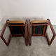 Lot 6 chairs armrests vintage 70s Scandinavian design leather and wood