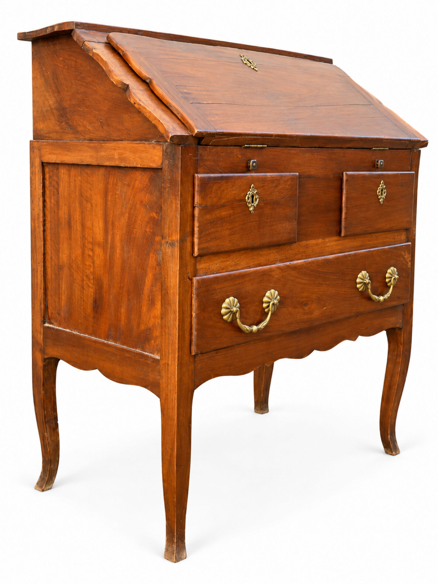 Secrétaire Louis XV en noyer XIXe siècle 
