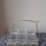 Golden metal aperitif tray