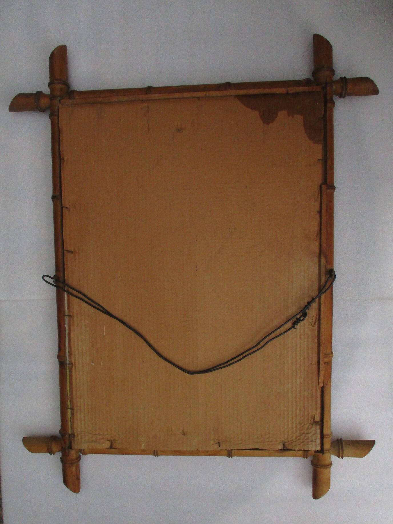 Large old mirror bamboo frame 69 X 87 cm