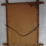 Large old mirror bamboo frame 69 X 87 cm
