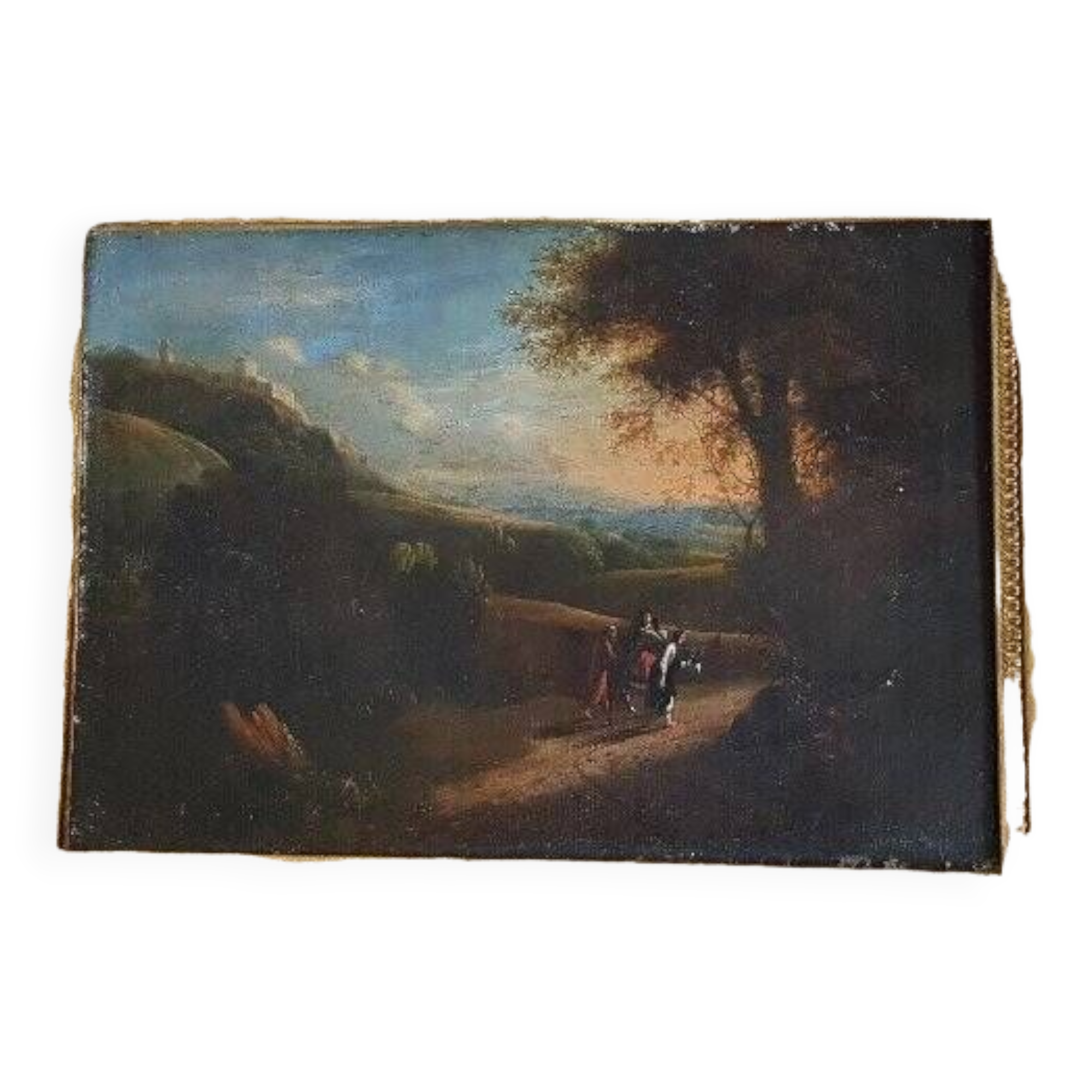 HST "The flight into Egypt, landscape at setting sun" by Hermann van Swanevelt (1600-1655)