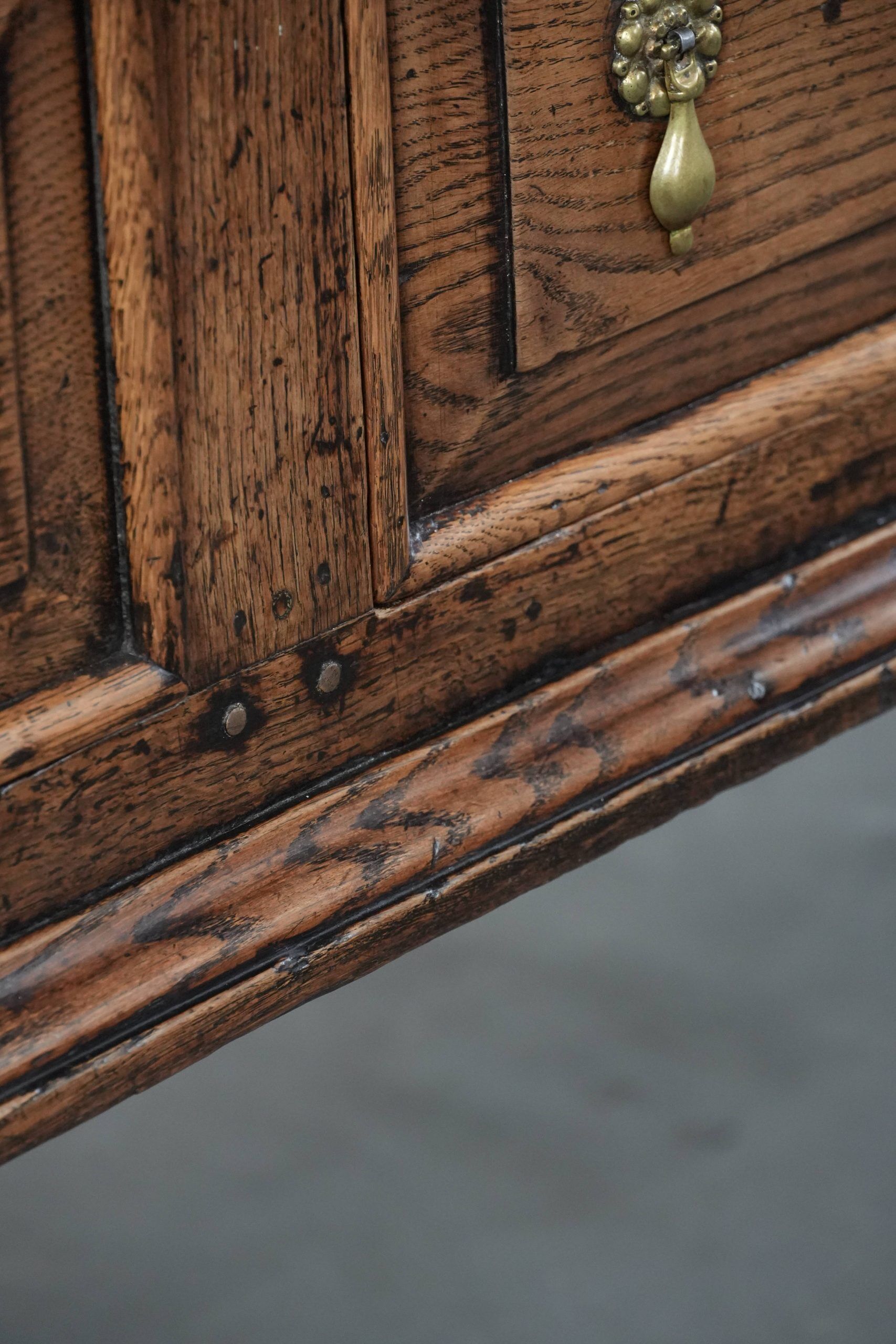 Antique English sideboard from the early 18th century made of oak