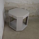 Art Deco side table repainted in "stormy" grey white