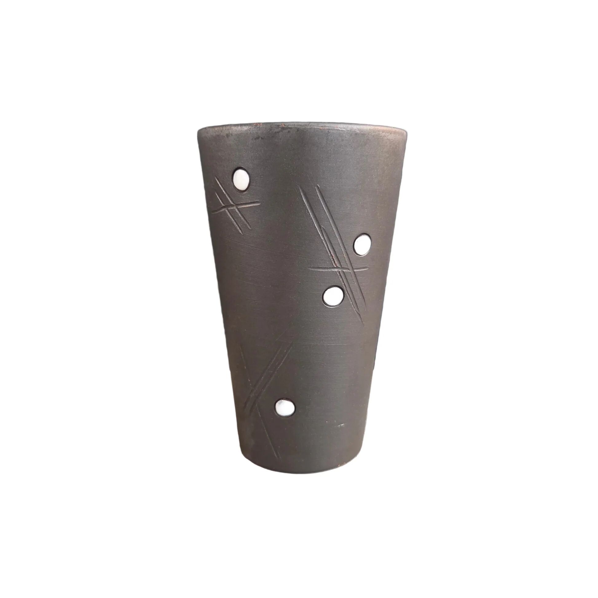 Matte brown handmade ceramic cup