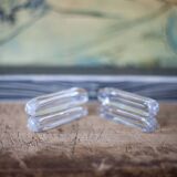 vintage knife holder X 12, Daum Cristal France knife rest, vintage signed cutlery holder