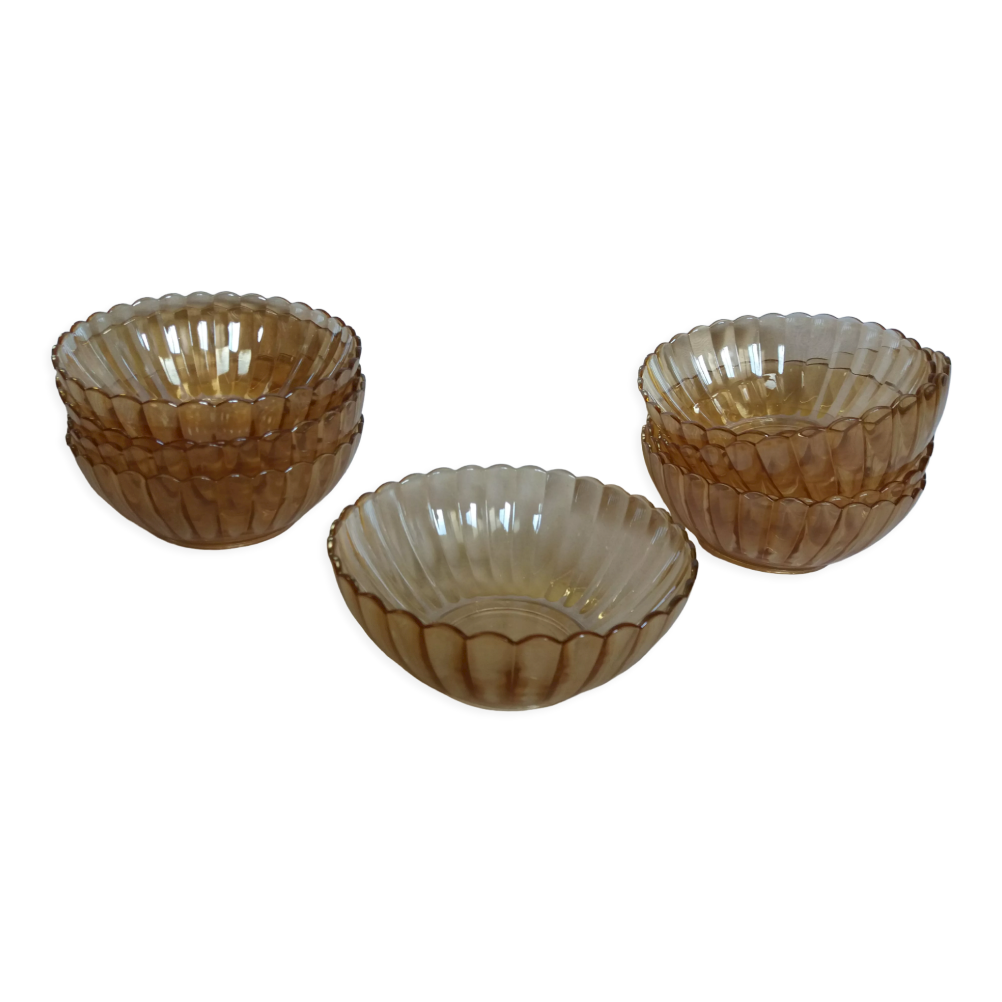 Oillor iridescent pearl amber glass cups