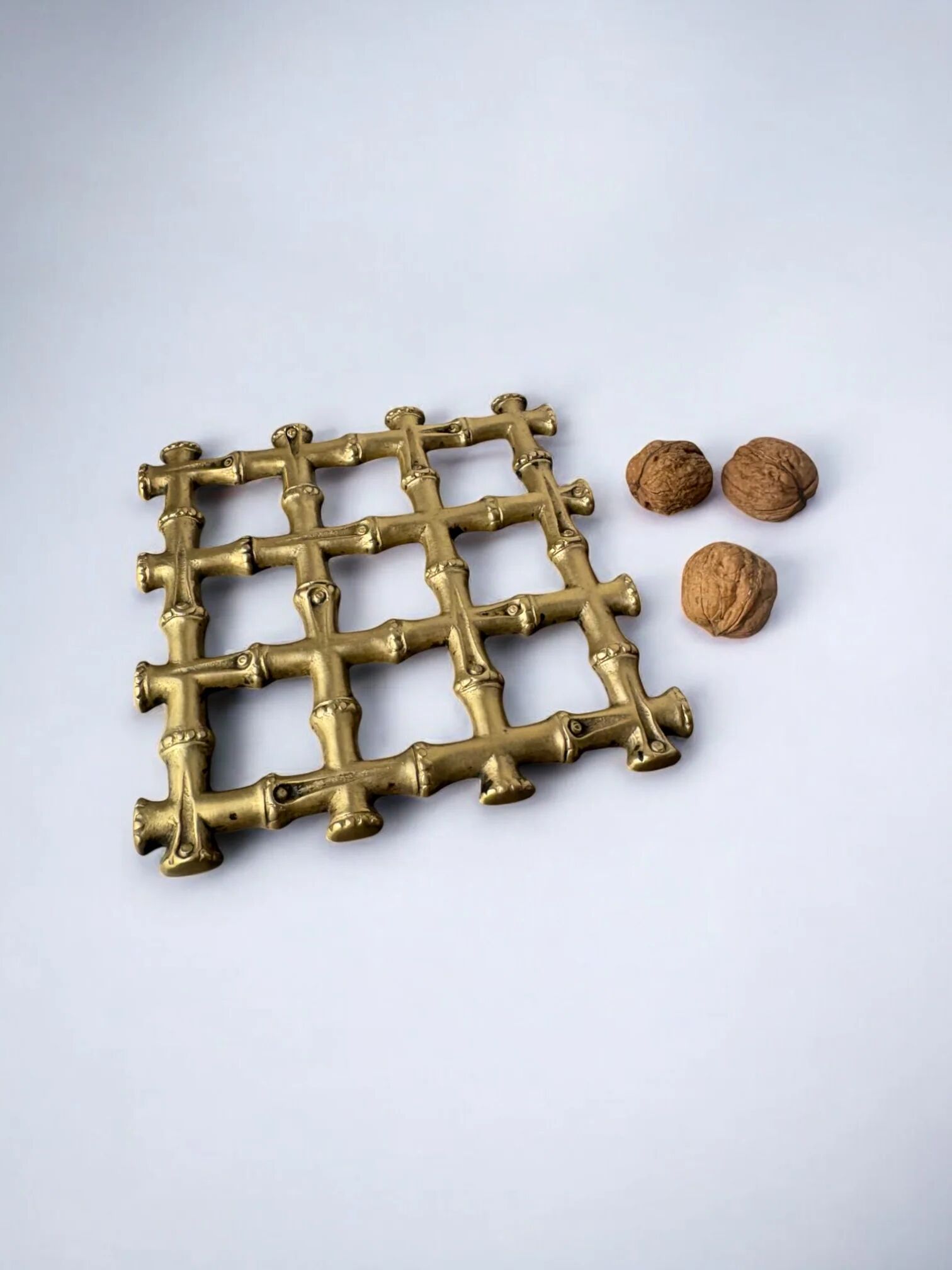 Faux bamboo trivet in bronze, Italy, 1970s