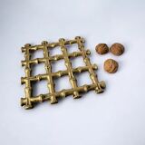 Faux bamboo trivet in bronze, Italy, 1970s
