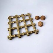 Faux bamboo trivet in bronze, Italy, 1970s