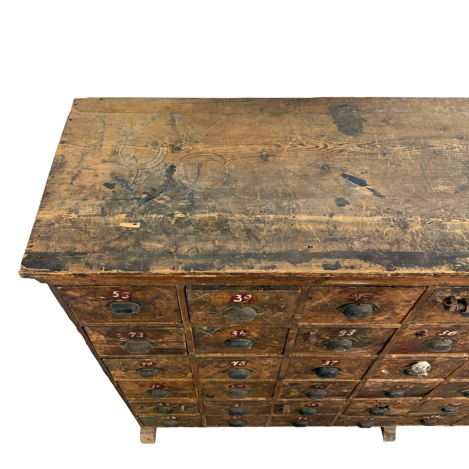 Large Antique Bank of Drawers – 48 Drawer Industrial Cabinet