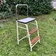 Vintage stepladder in Formica, wood and chromed metal