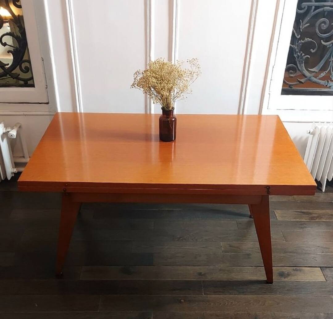 3 in 1 table with adjustable teak portfolio - “Révélation” model by Albert Ducrot - France, 1952