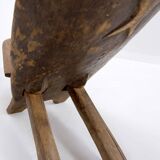 Senoufo African Folding Chair Fish Pattern on the Back Ivory Coast.