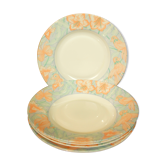 Set of 6 Arcopal hollow plates decorated with stylized birds