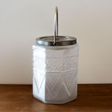 Pressed glass jar molded Etaleune Paris