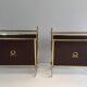 Pair of mahogany and brass magazine racks. Maison Jansen