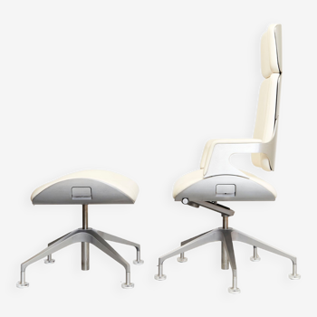 Hadi Teherani Office Chair Silver 362S & Stool 100S for Interstuhl