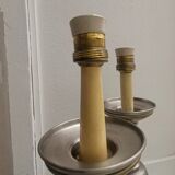 Pair of large Regency half shade buffet lamps