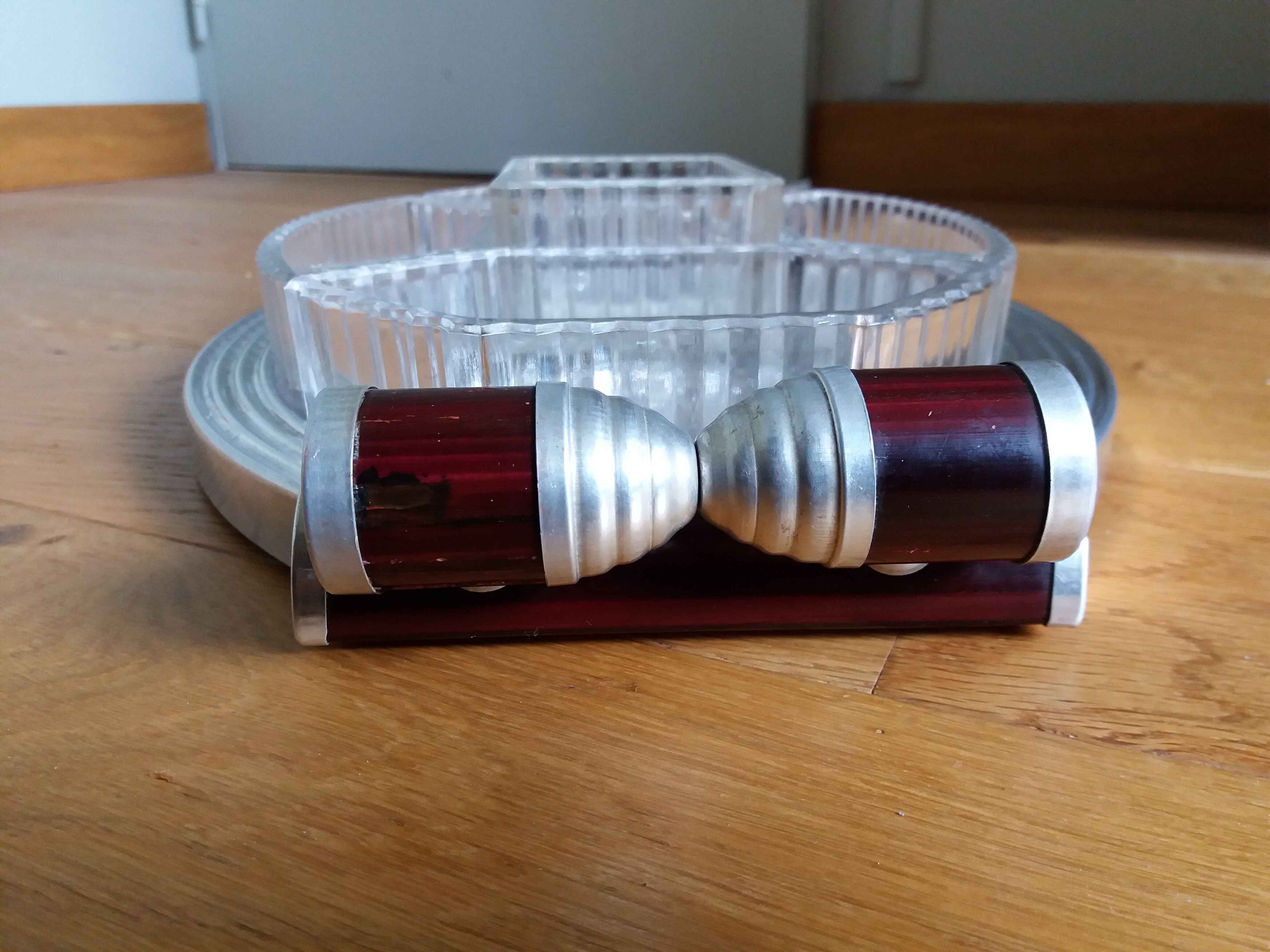 Durinox art deco mirror aperitif tray