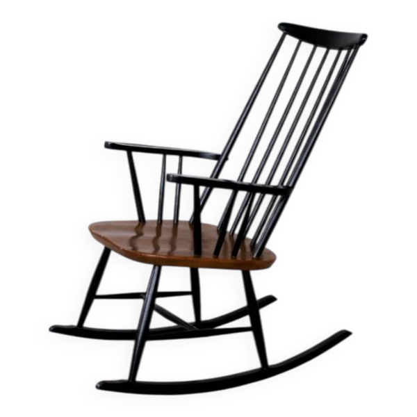 Vintage Mid-Century Finnish Modern Rocking Chair by I.Tapiovaara for Asko