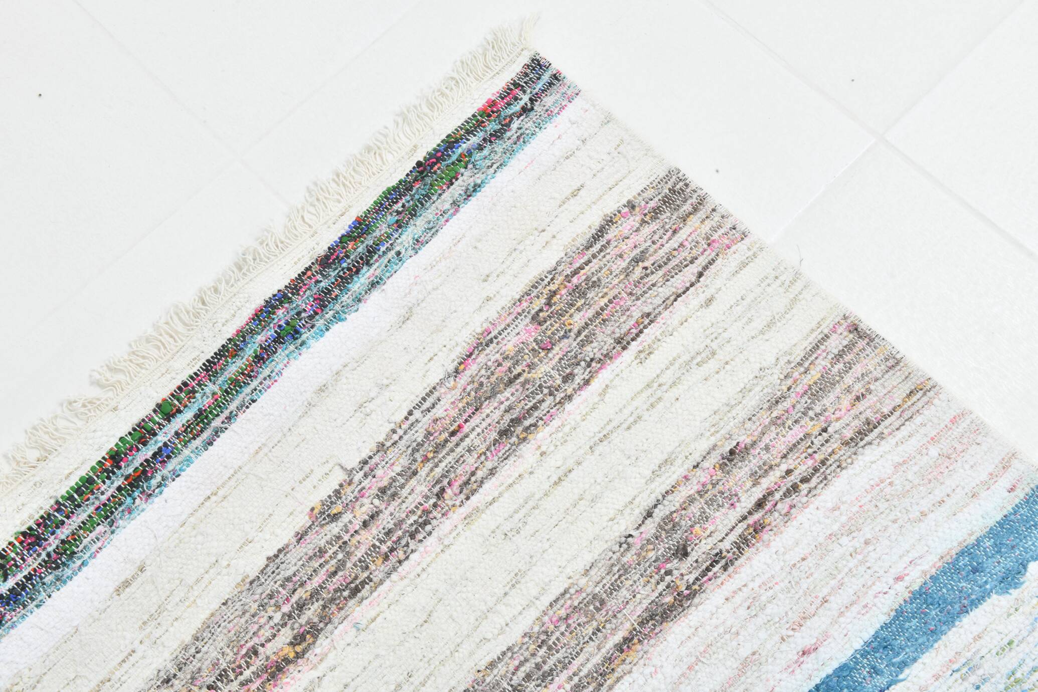 5x8 Colorful Striped Vintage Kilim Rug, 149x238Cm
