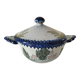 Earthenware bowl with lid from Charolles, village decoration.