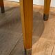 Pedestal table in sycamore veneer, chrome and marble top