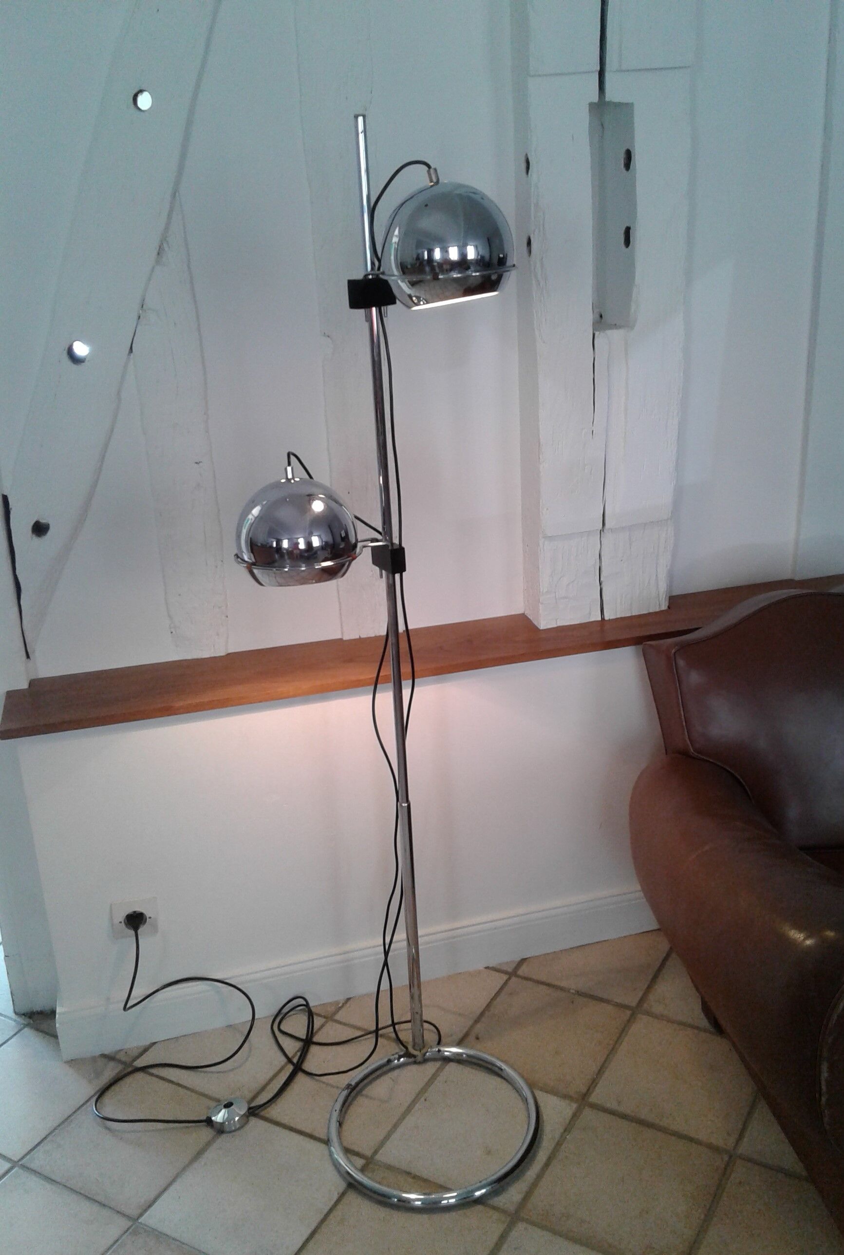 Floor lamp Reggiani "eyeball" chrome