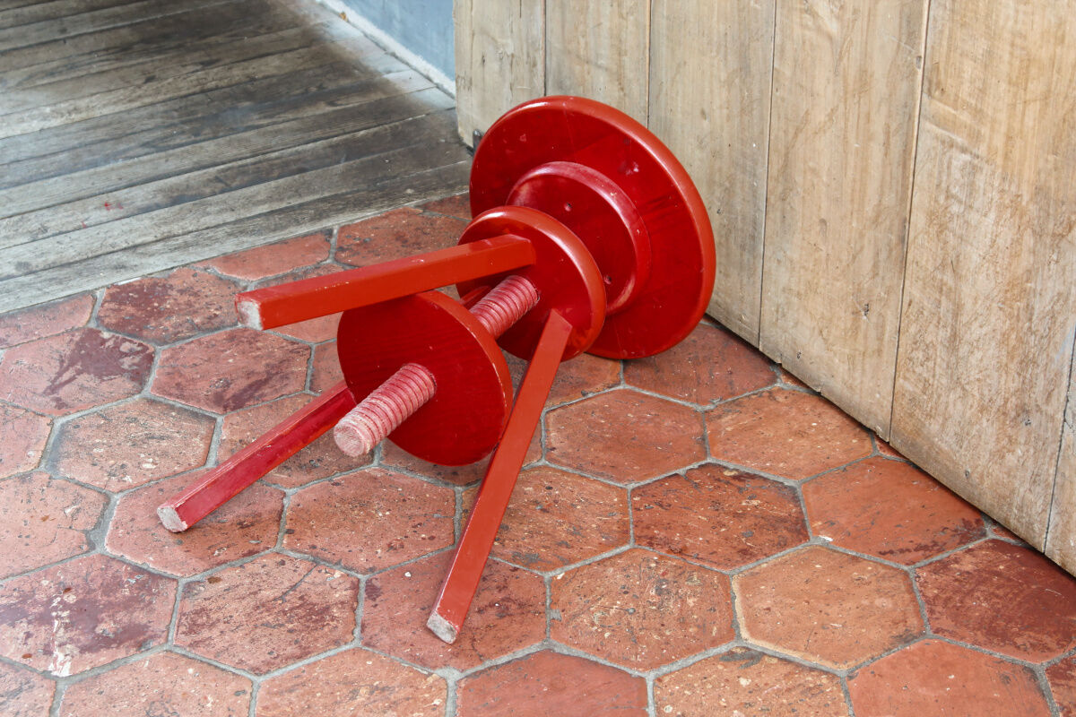 Wooden screw stool