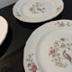 Service of 6 flat plates, semi-glazed ceramics, vintage