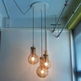 Ceiling light with 3 glass and brass maxi globe p