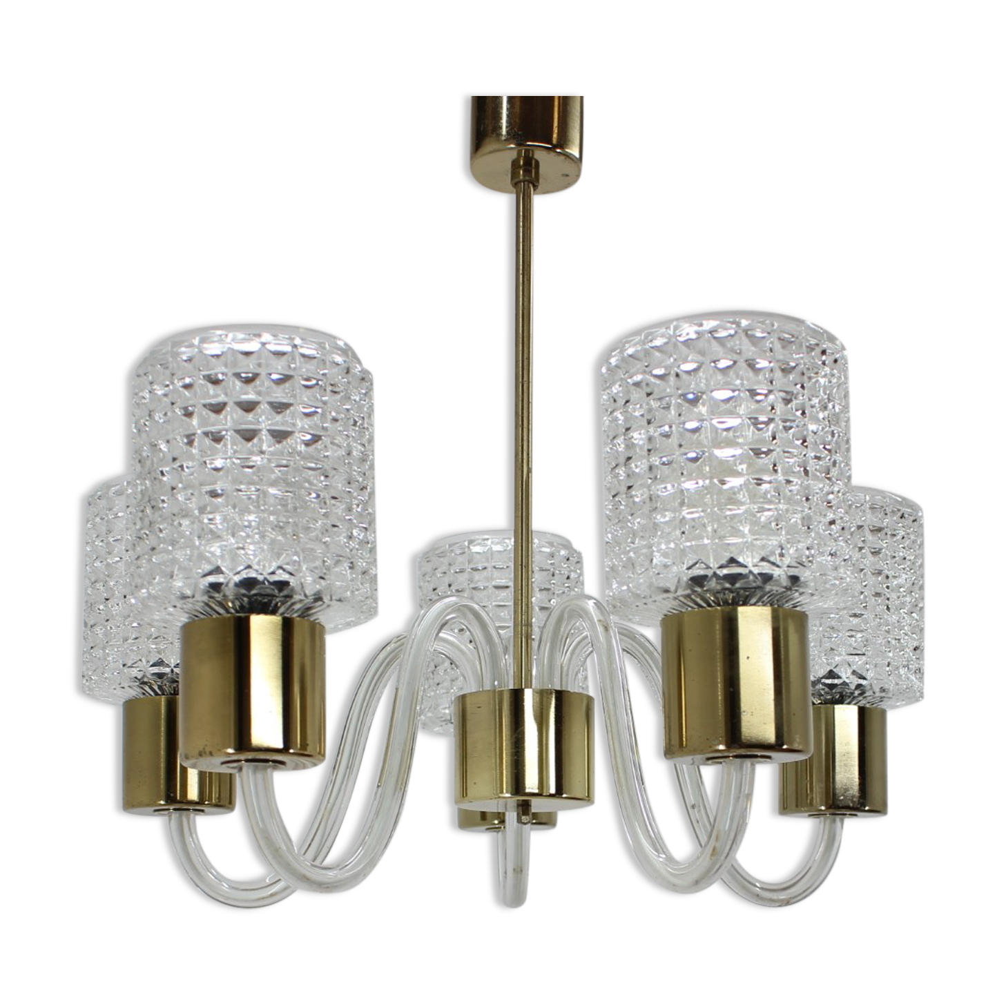 Mid-century glass chandelier,Kamenický Šenov 1970´s.