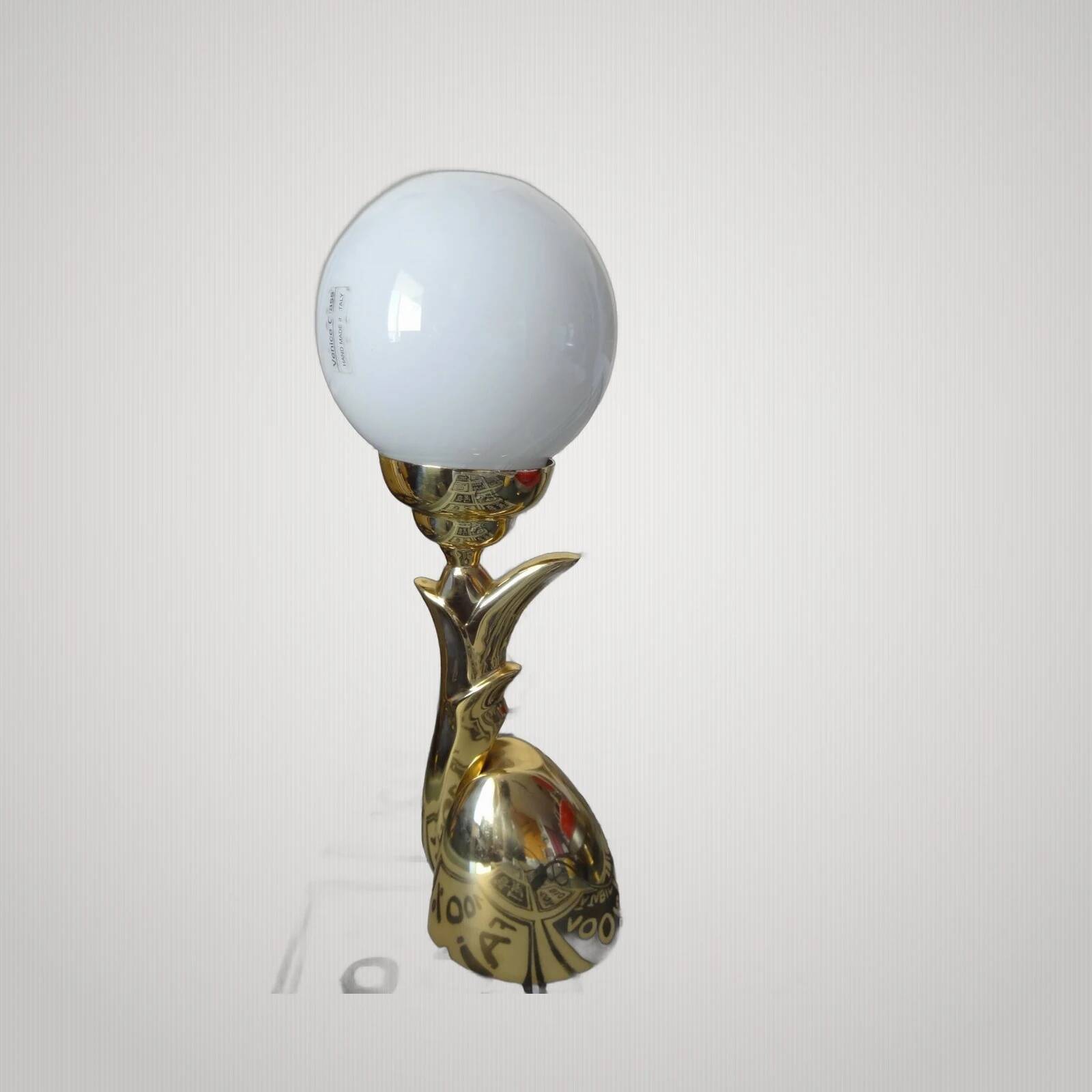 bronze lamp Italy Murano Venini?